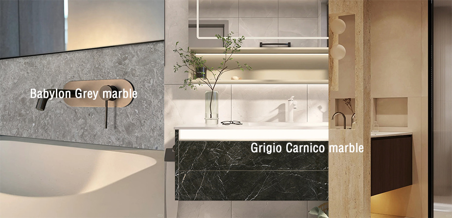 Babylon Grey marble & Grigio Carnico marble