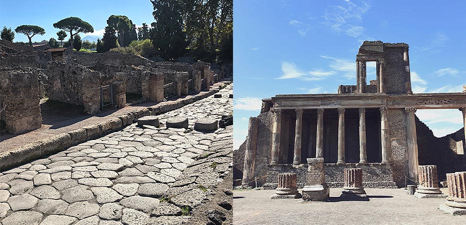 Pompeii car stop stone