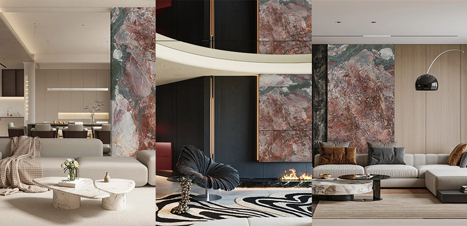 Four Seasons Green Marble in Living Room