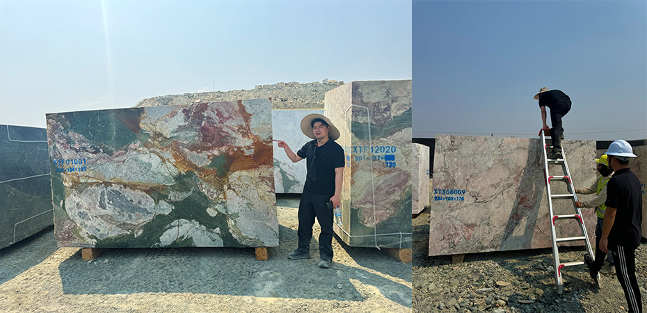 Four Seasons marble blocks in quarry
