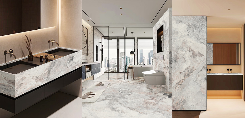 Milan Pink Marble Applications in Bathroom