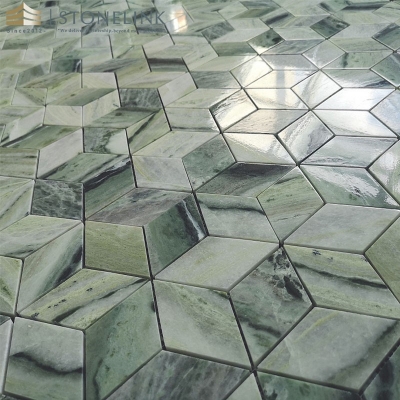 Raggio Verde diamond marble mosaic