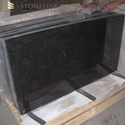 Black galaxy granite slab