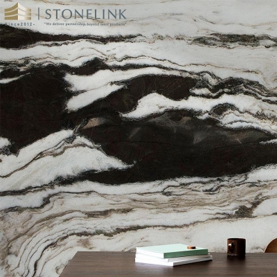 Calacatta black marble slab