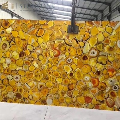 Yellow agate slab