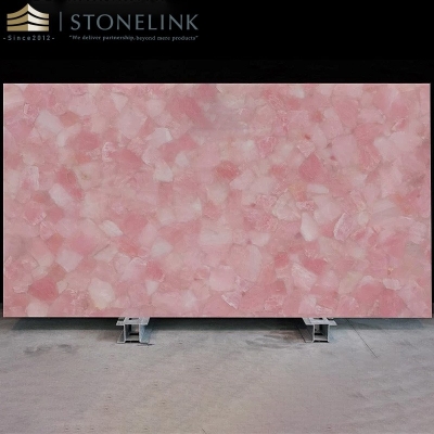 Pink crystal gemstone countertop