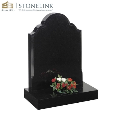 Black granite custom upright headstone