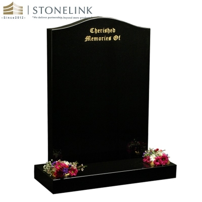 Black granite custom upright headstone