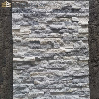 Natural split face grey quartzite cultured stone