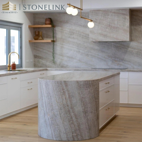 White Crystal beige quartzite countertops