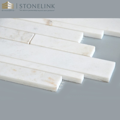 Bianco White modern linear marble mosaic